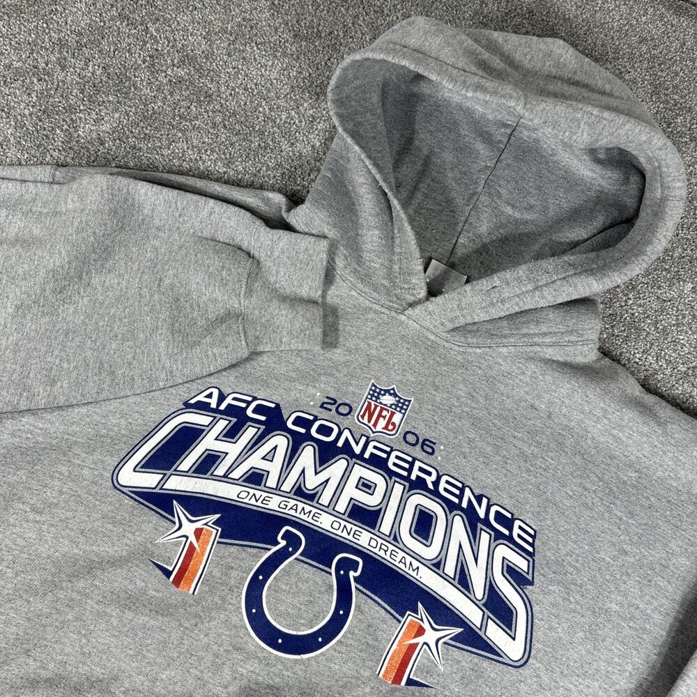 Vintage 2006 “Indianapolis Colts” AFC Champions Hoodie Sweatshirt/ Sz: XL